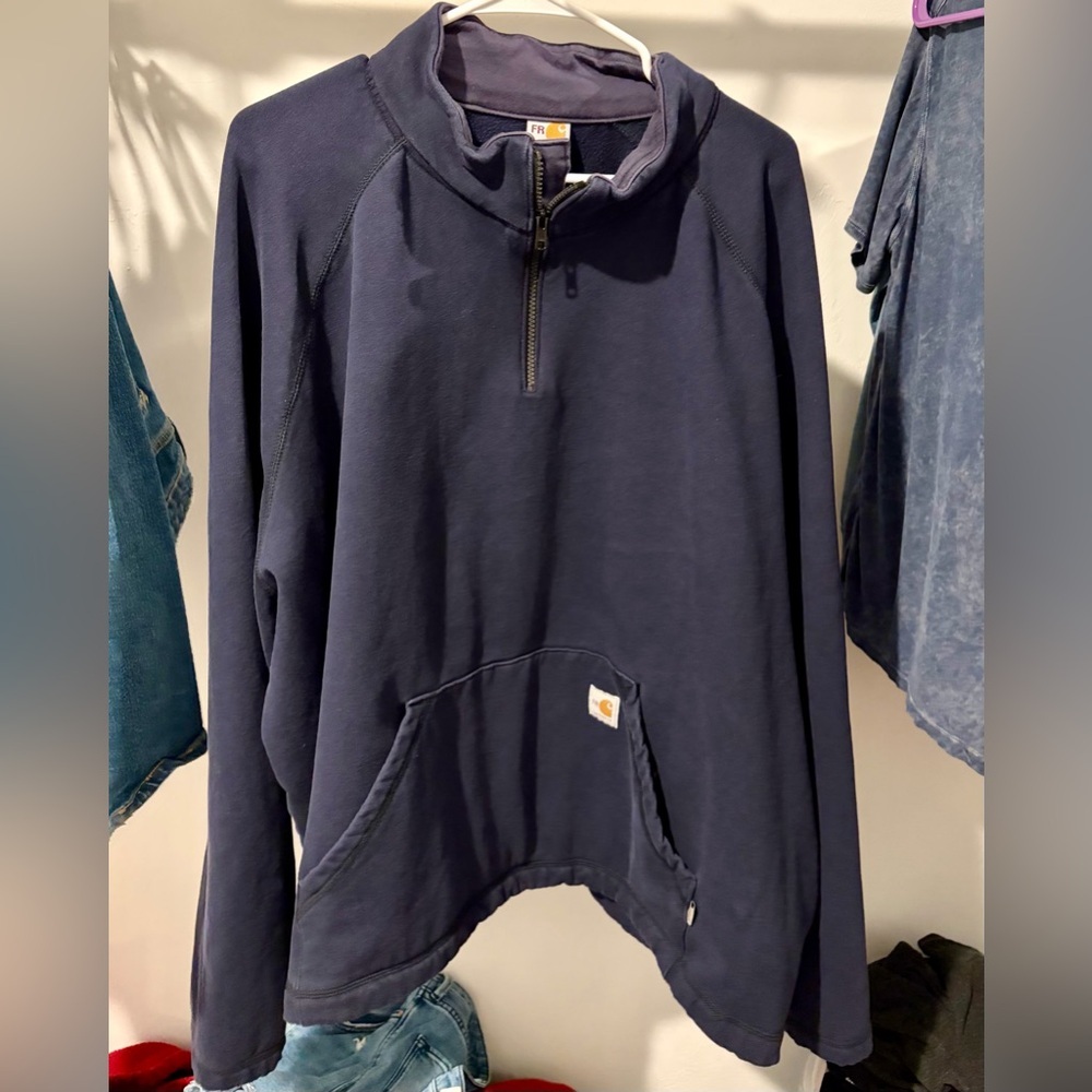 Carhartt FR Flame Resistant Full Zip Hooded Sweatshirt Dark Navy